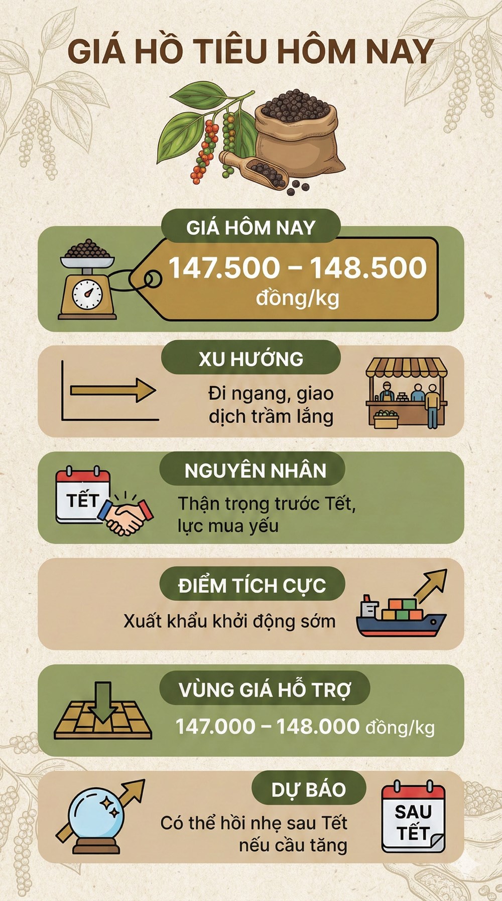 Giá hồ tiêu hôm nay 22.1: Đi ngang trước Tết - ảnh 3
