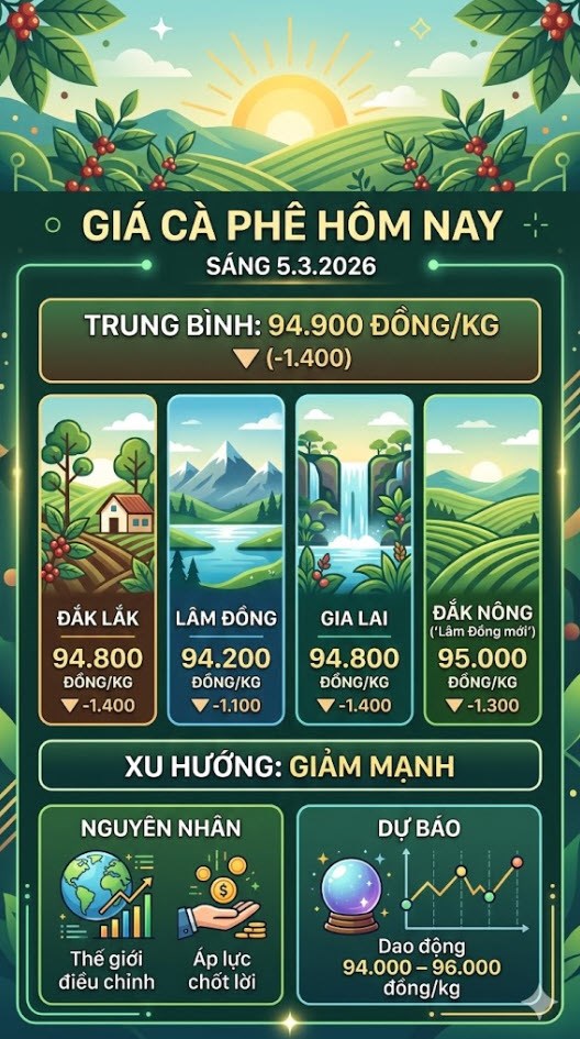 Giá cà phê hôm nay 5.3: Giảm mạnh, mất 1.400 đồng/kg - ảnh 3