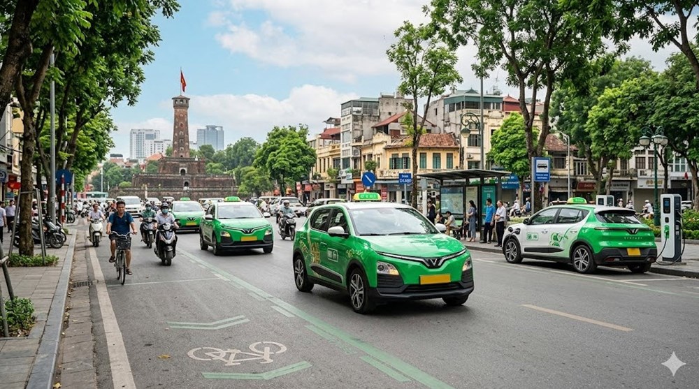 Lộ trình chuyển taxi xăng sang taxi điện tại Hà Nội - ảnh 1