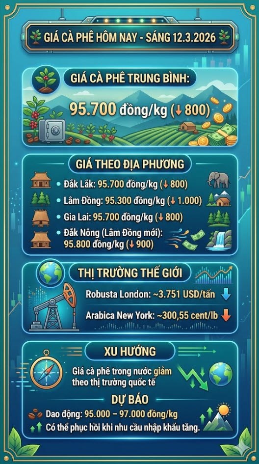 Giá cà phê hôm nay 12.3: Tây Nguyên giảm còn 95.700 đồng/kg - ảnh 3