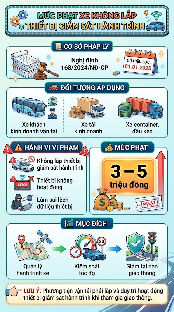 Xe không lắp thiết bị giám sát hành trình bị phạt bao nhiêu theo luật mới? - ảnh 3