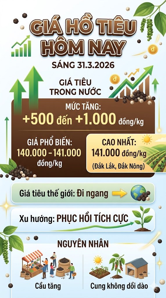Giá hồ tiêu hôm nay 31.3: Bật tăng mạnh, chạm 141.000 đồng/kg - ảnh 3