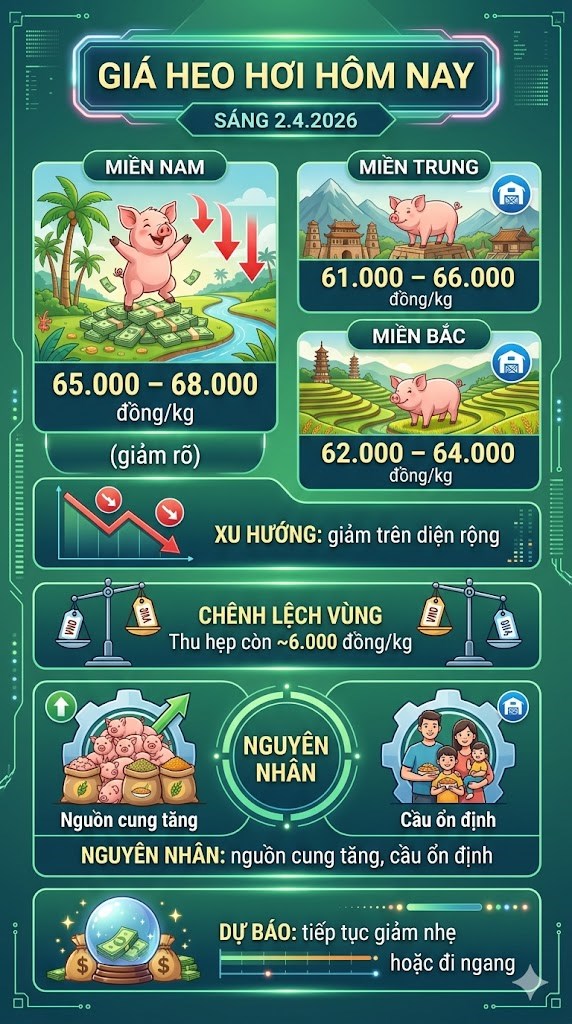 Giá heo hơi hôm nay 2.4: Đồng loạt đi xuống, mất mốc cao - ảnh 3