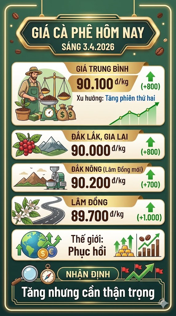 Giá cà phê hôm nay 3.4: Đà tăng được củng cố - ảnh 3