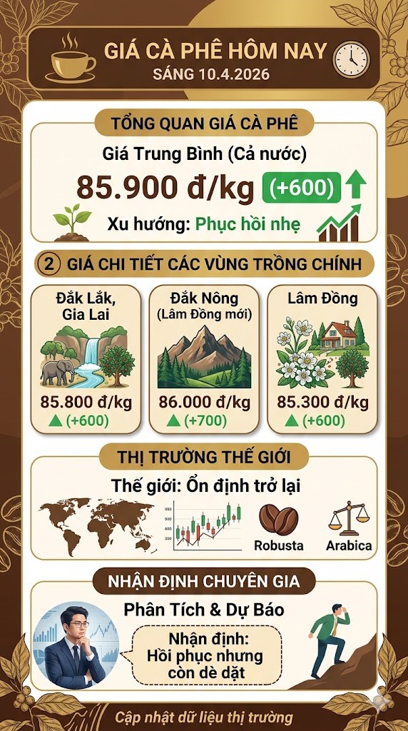 Giá cà phê hôm nay 10.4: Bật tăng nhẹ sau chuỗi giảm sâu - ảnh 3