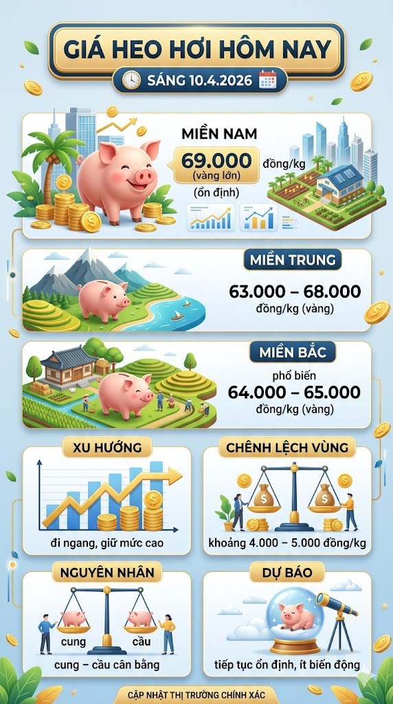 Giá heo hơi hôm nay 10.4: Miền Nam tiếp tục dẫn đầu - ảnh 3
