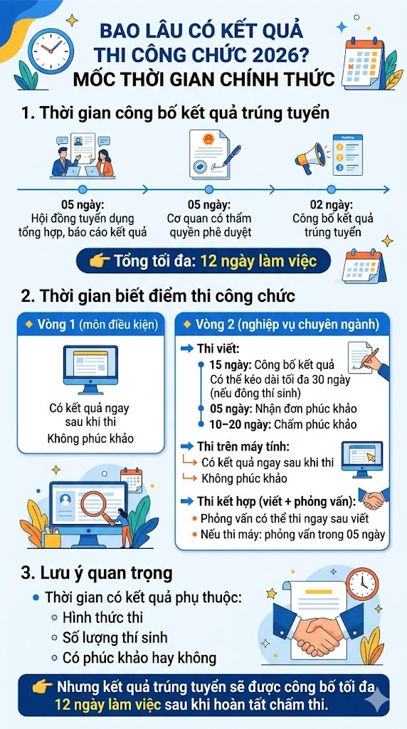 Bao lâu có kết quả thi công chức 2026? Mốc thời gian chính thức - ảnh 2
