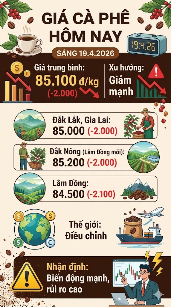 Giá cà phê hôm nay 19.4: Quay đầu giảm sâu sau chuỗi tăng nóng - ảnh 3
