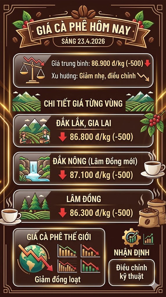 Giá cà phê hôm nay 23.4: Tây Nguyên giảm theo thị trường thế giới - ảnh 3