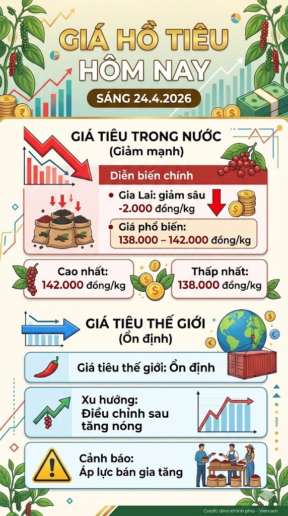 Giá hồ tiêu hôm nay 24.4: lao dốc cục bộ, thị trường phân hóa mạnh - ảnh 3