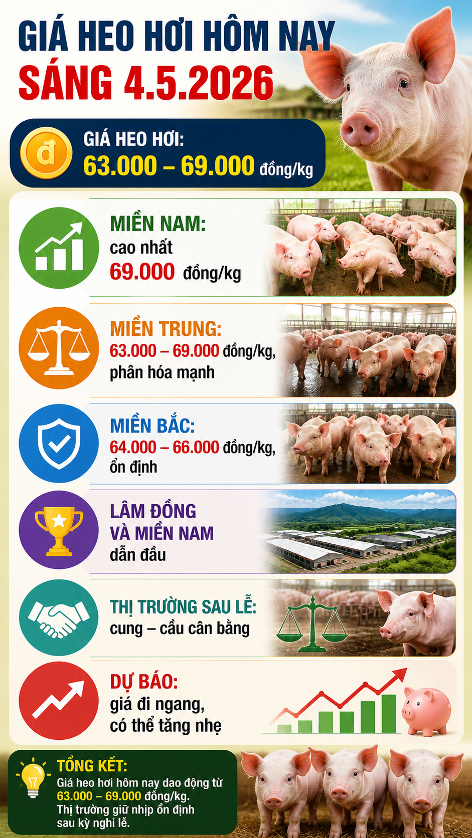 Giá heo hơi hôm nay 4.5: Nguồn cung ổn định, chờ lực cầu mới - ảnh 3