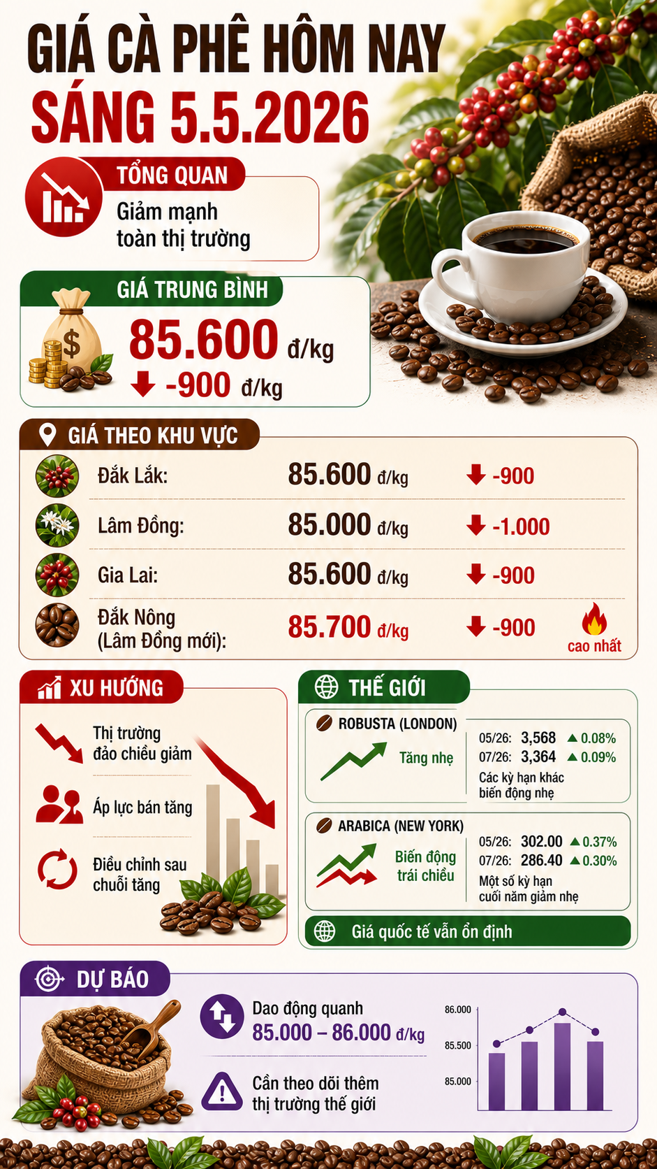 Giá cà phê hôm nay 5.5: Tây Nguyên giảm sâu, mất gần 1.000 đồng/kg - ảnh 3