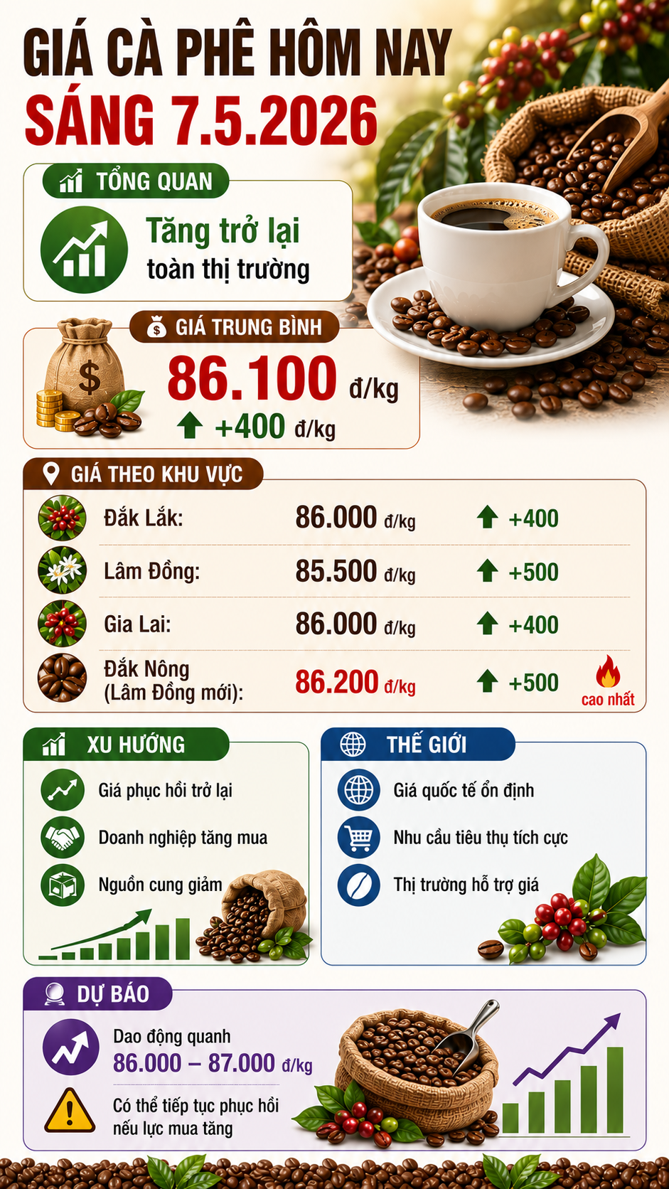 Giá cà phê hôm nay 7.5: Tăng trở lại, nông dân phấn khởi - ảnh 3
