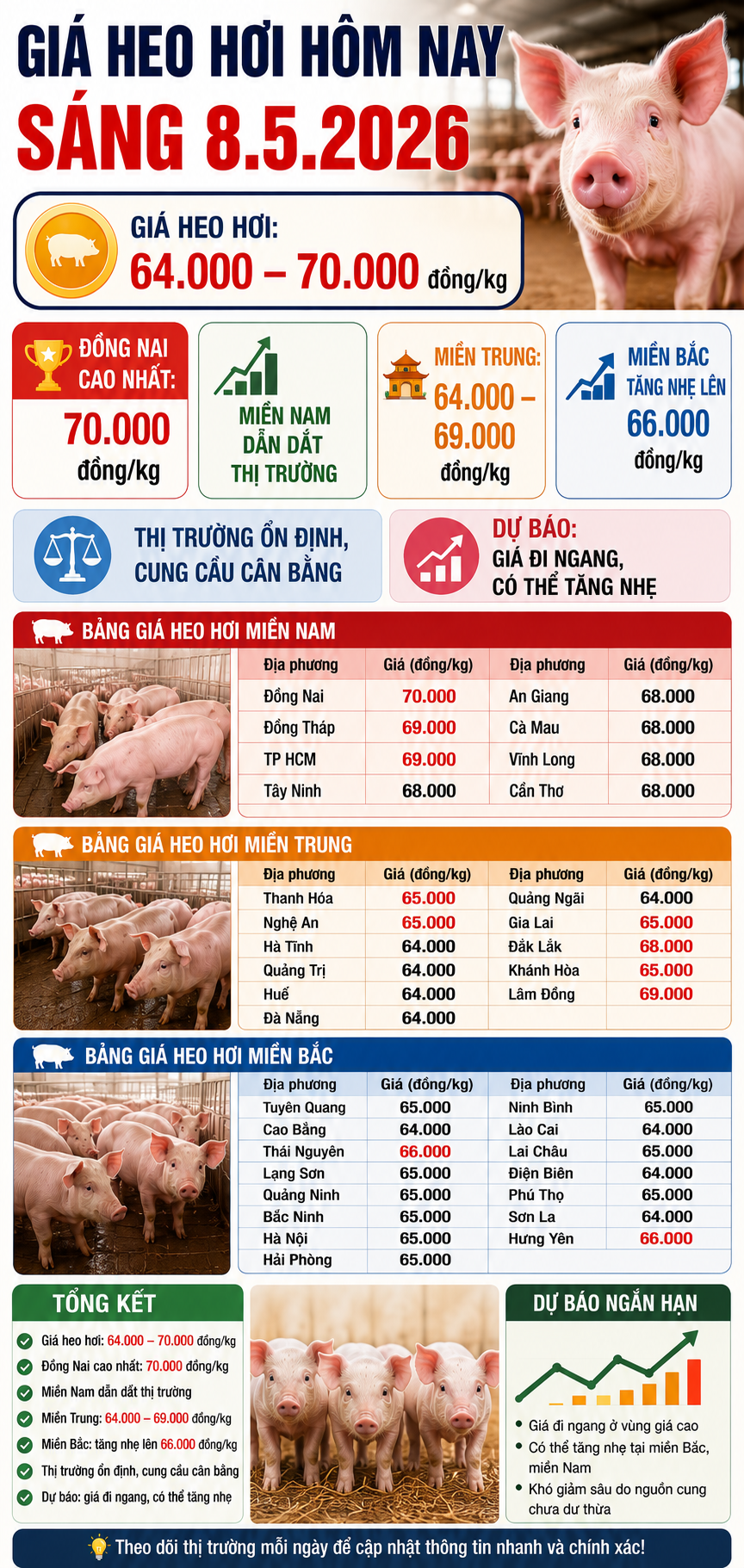 Giá heo hơi hôm nay 8.5: Xu hướng tăng nhẹ vẫn duy trì - ảnh 3