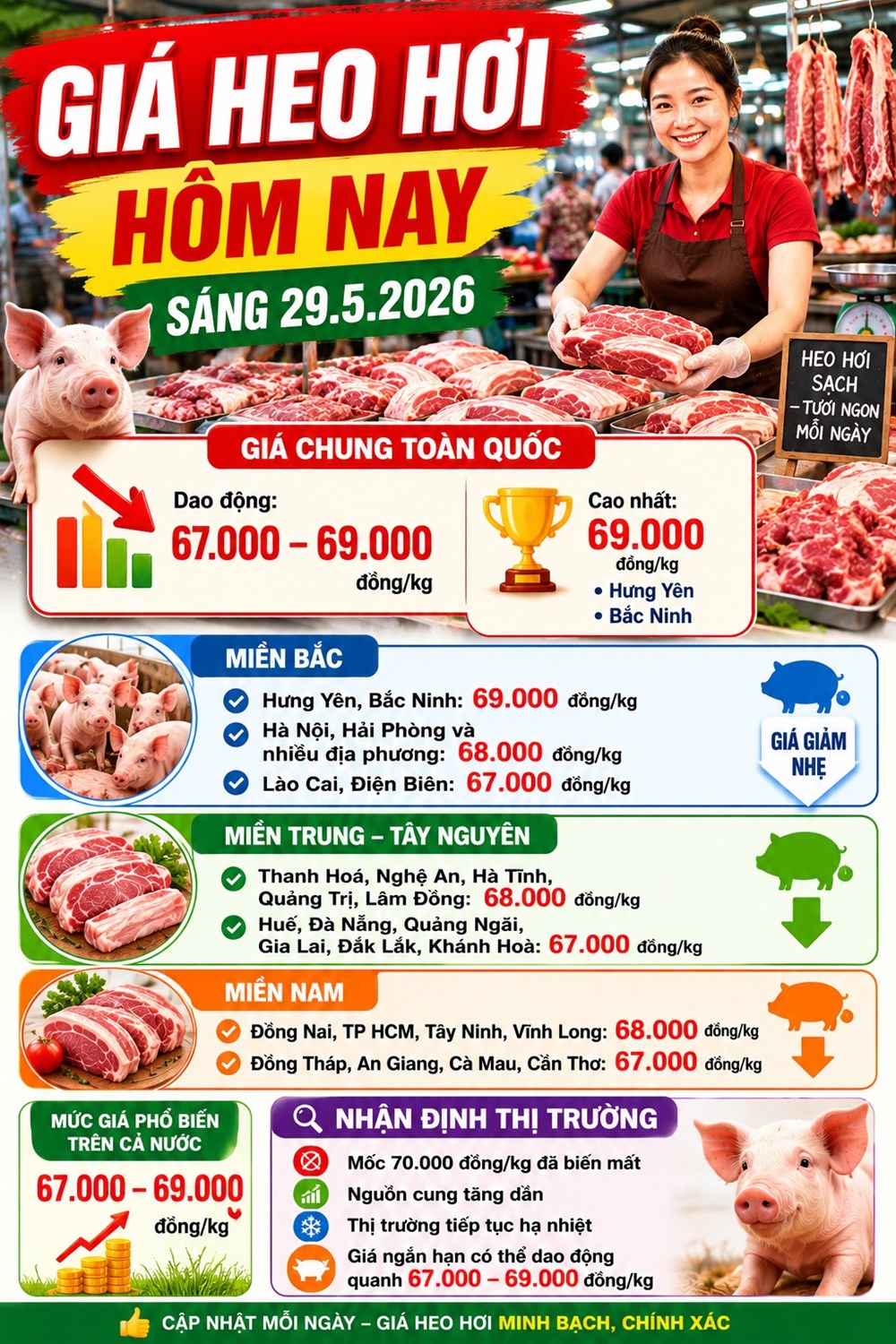 Giá heo hơi hôm nay 29.5: Thị trường hạ nhiệt trên cả ba miền - ảnh 3