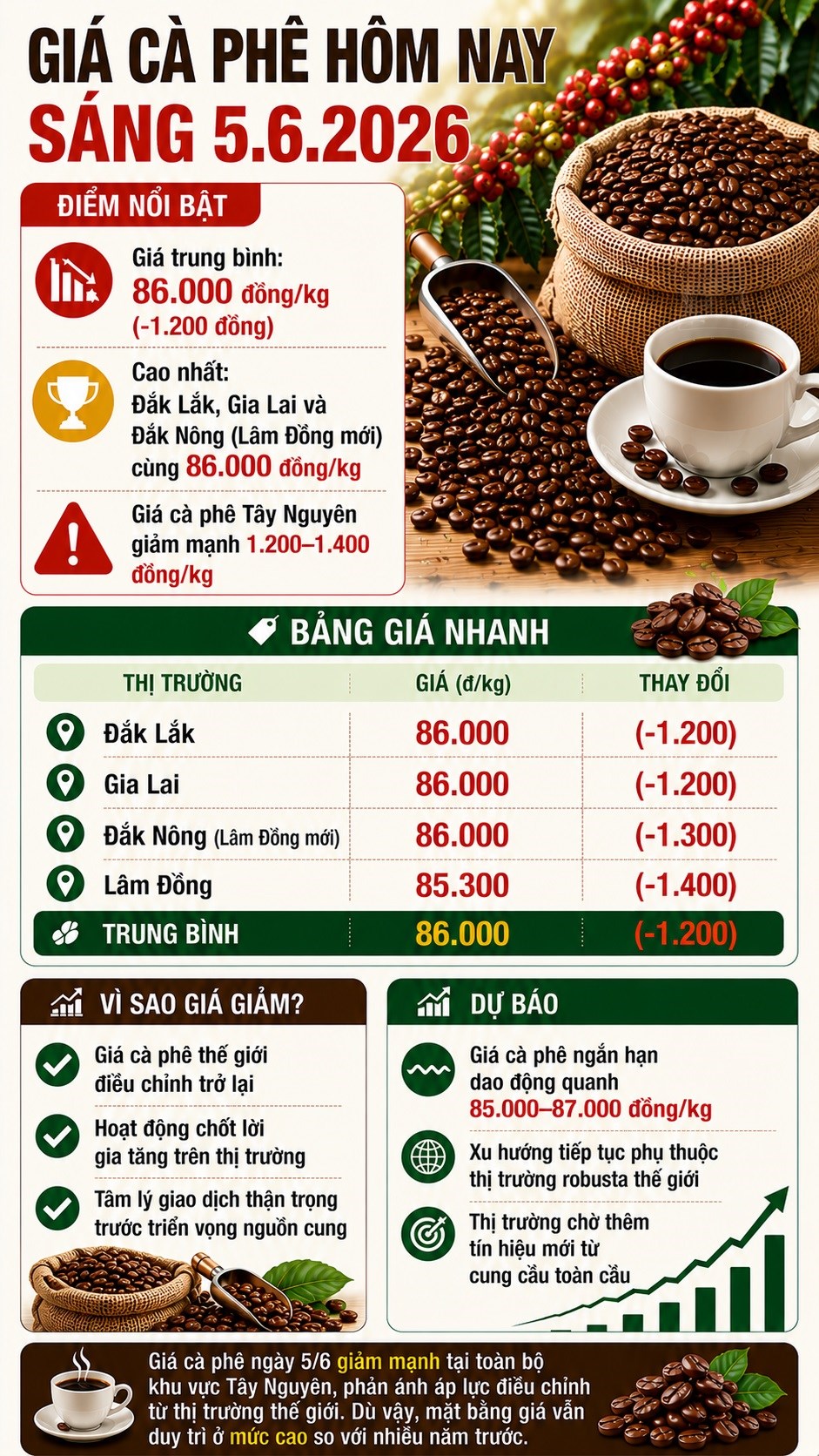 Giá cà phê hôm nay 5.6: Lao dốc trên diện rộng, thị trường chịu áp lực mới - ảnh 3