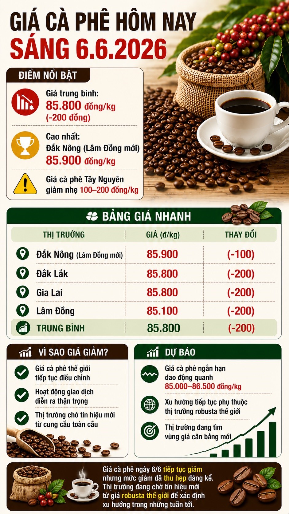 Giá cà phê hôm nay 6.6: Đà giảm chậm lại, thị trường chờ lực đỡ từ thế giới - ảnh 3