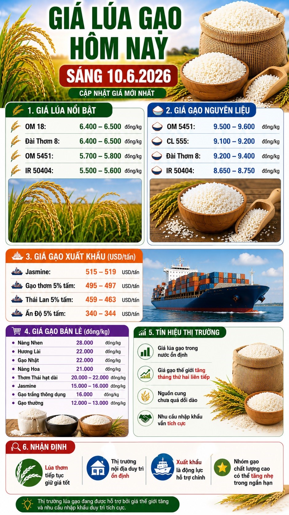 Giá lúa gạo hôm nay 10.6: Lúa thơm giữ giá, xuất khẩu tiếp tục khởi sắc - ảnh 3