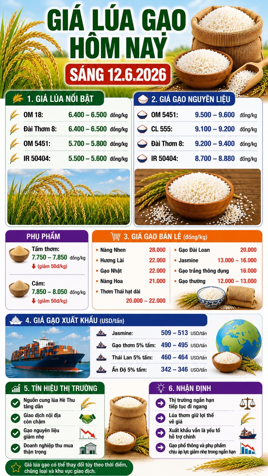 Giá lúa gạo hôm nay 12.6: Gạo nguyên liệu giảm nhẹ, thị trường vẫn trầm lắng - ảnh 3