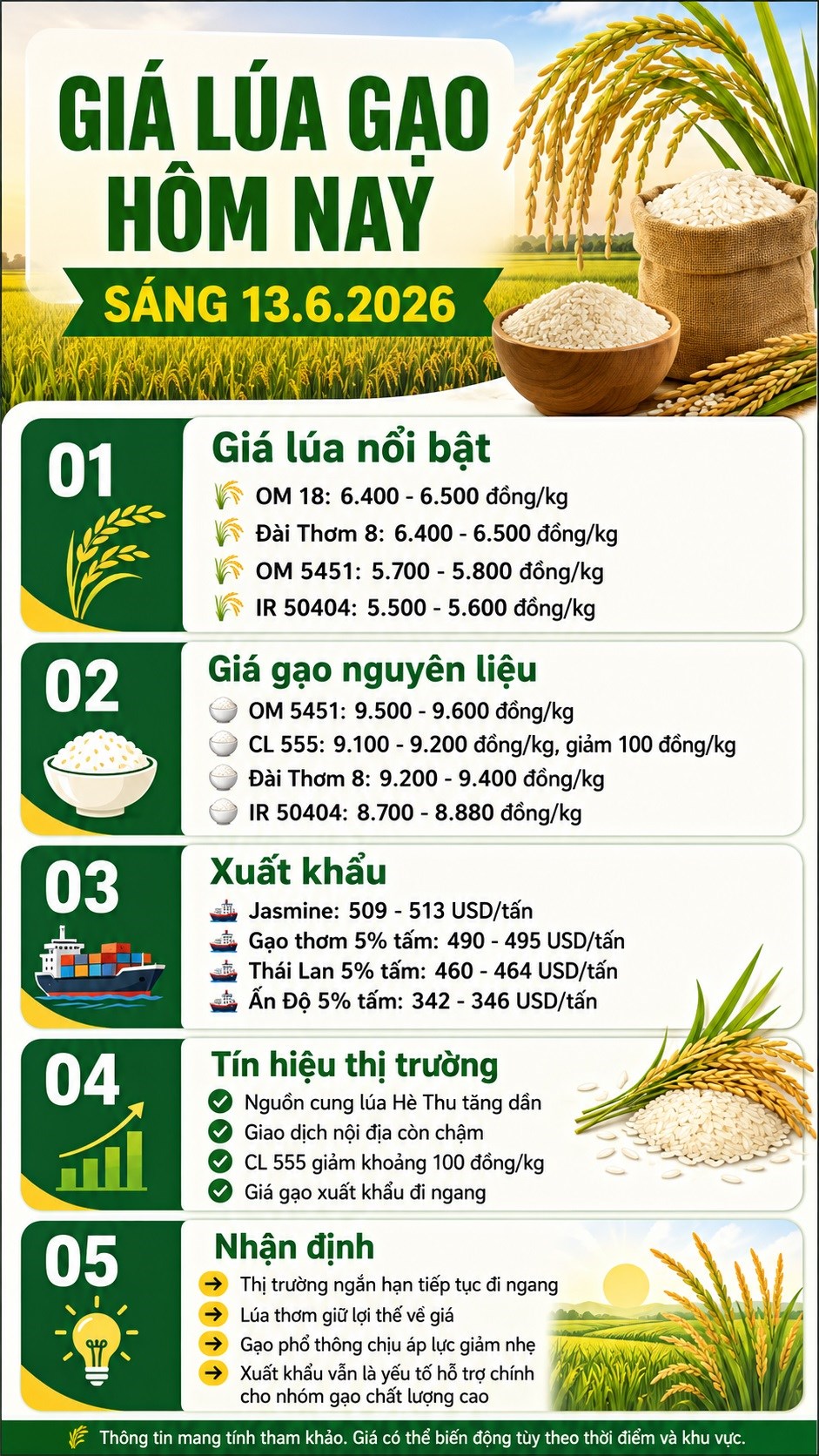 Giá lúa gạo hôm nay 13.6: Gạo nguyên liệu giảm nhẹ, lúa tươi vẫn đi ngang - ảnh 3