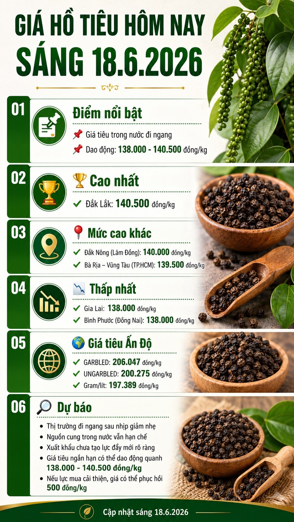 Giá hồ tiêu hôm nay 18.6: Không biến động, cao nhất tại Đắk Lắk - ảnh 3