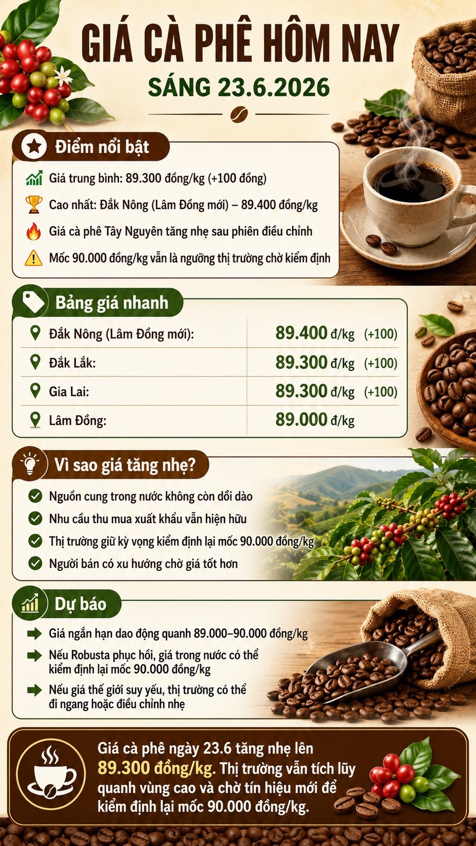Giá cà phê hôm nay 23.6: Tăng nhẹ nhưng thị trường vẫn thận trọng - ảnh 3