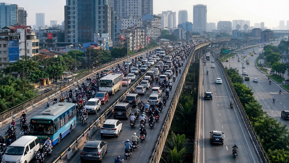 Giao thông Hà Nội sáng 20.8: Vành đai 2 hướng Ngã Tư Sở đông xe - ảnh 1
