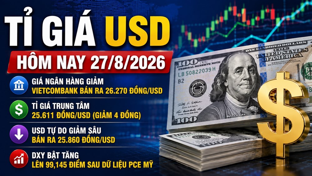 Tỉ giá USD hôm nay 27.8: Vietcombank bán ra còn 26.270 đồng - ảnh 1