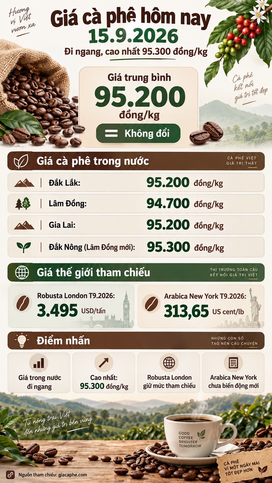 Giá cà phê hôm nay 15.9 ổn định sau phiên giảm 500 đồng/kg - ảnh 3