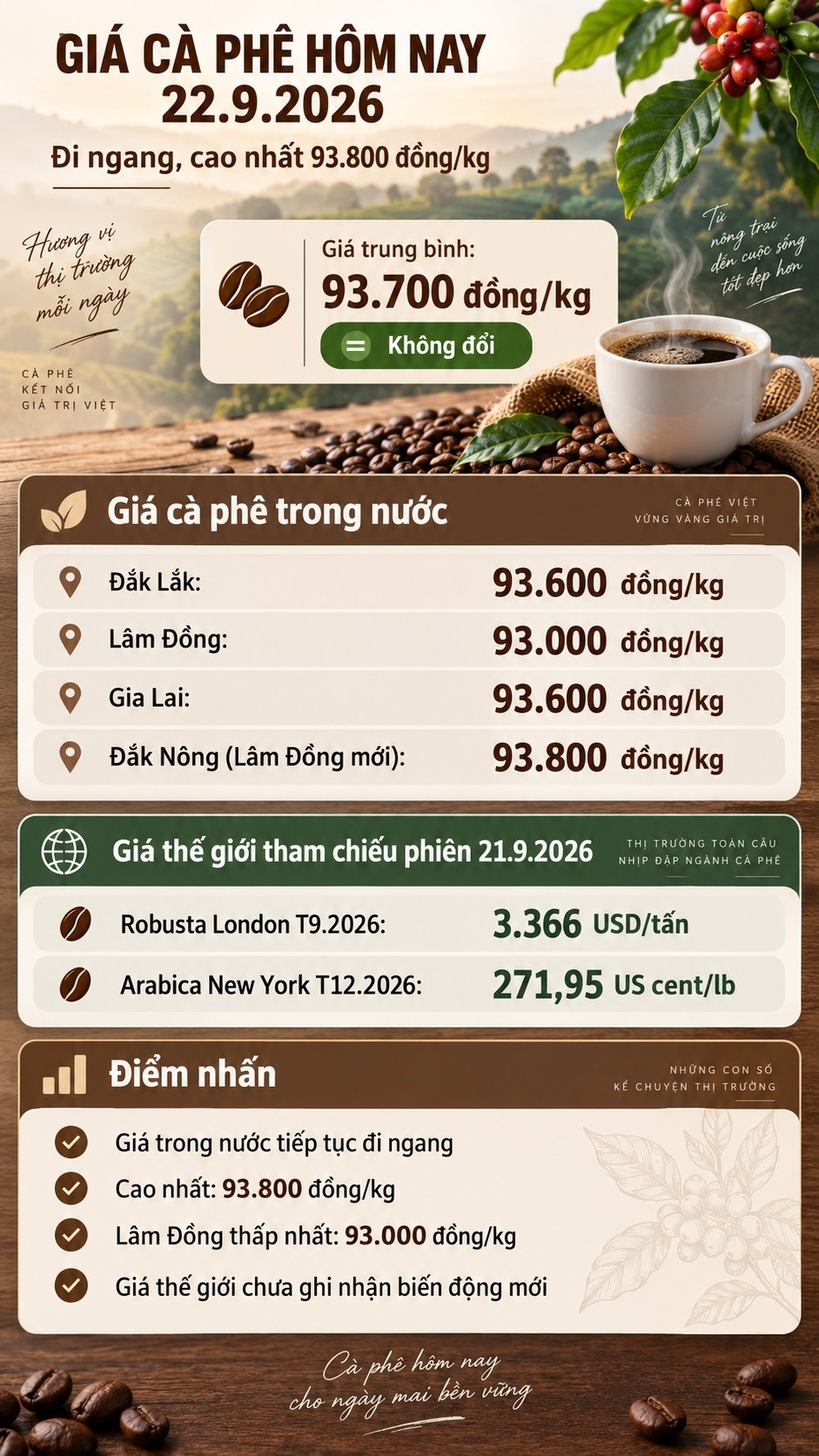 Giá cà phê hôm nay 22.9.2026 tạm chững, thị trường chờ động lực mới - ảnh 3