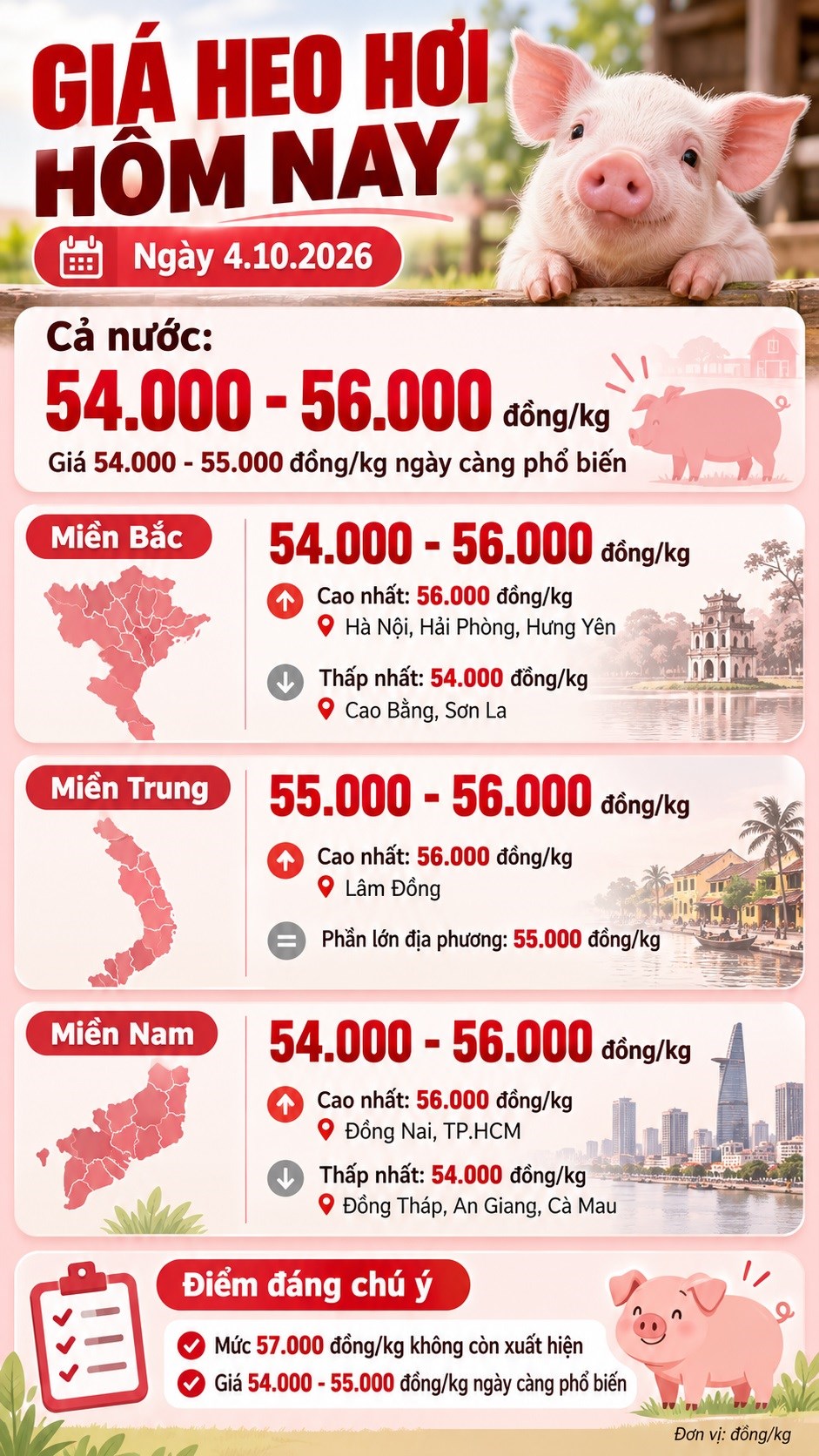 Giá heo hơi hôm nay 4.10: Mức cao nhất chỉ còn 56.000 đồng/kg - ảnh 3