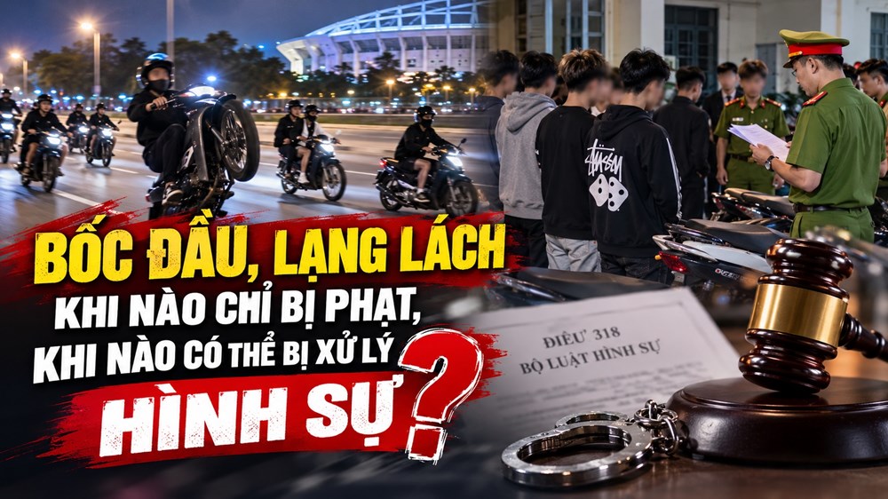 Bốc đầu, lạng lách trên đường: Khi nào chỉ bị phạt, khi nào có thể bị xử lý hình sự? - ảnh 1