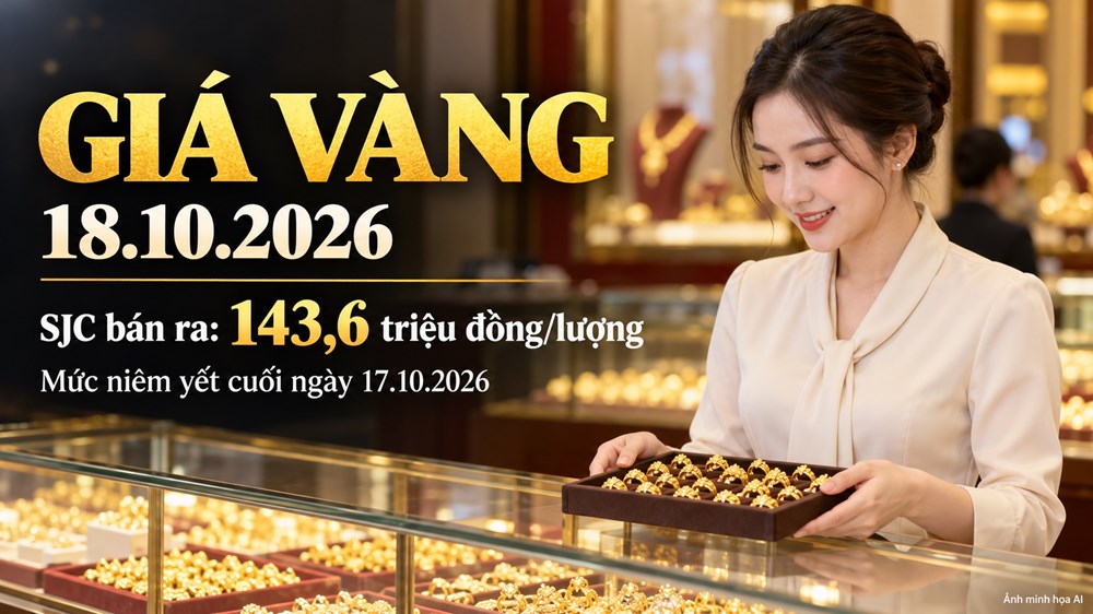Giá vàng hôm nay 18.10.2026: Cập nhật vàng miếng, vàng nhẫn cuối tuần - ảnh 1