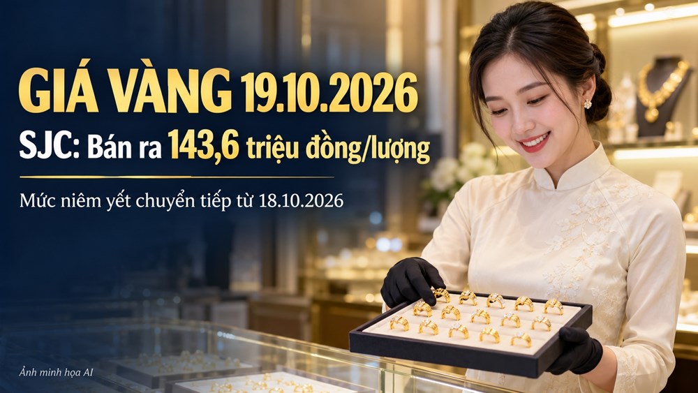 Giá vàng hôm nay 19.10.2026: Vàng miếng, vàng nhẫn bao nhiêu phiên đầu tuần? - ảnh 1