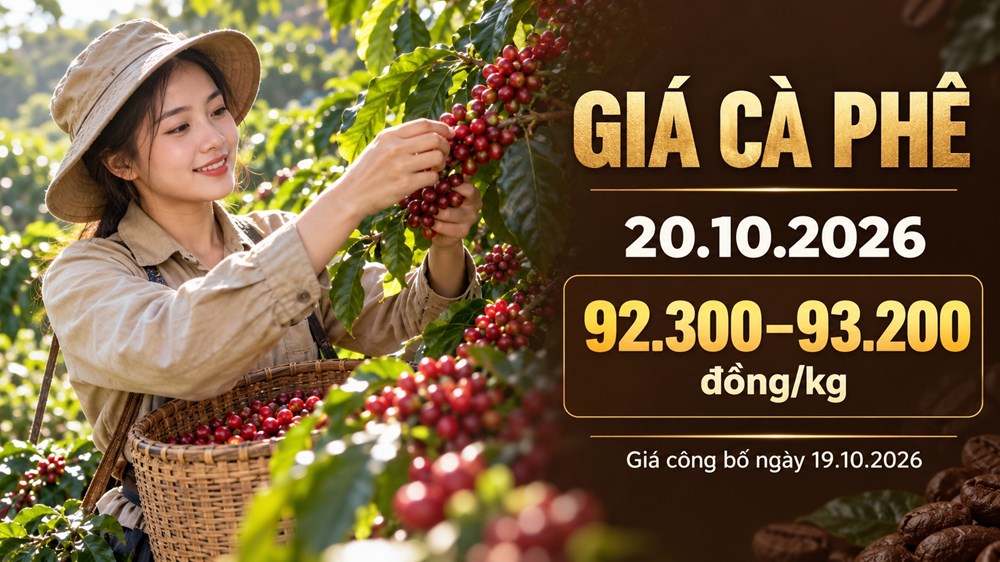 Giá cà phê hôm nay 20.10.2026: Chờ nhịp mới sau khi tăng 200 đồng/kg - ảnh 1