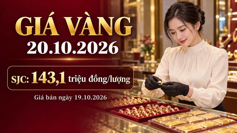 Giá vàng hôm nay 20.10.2026: Vàng thế giới giảm, SJC chờ phiên mới - ảnh 1