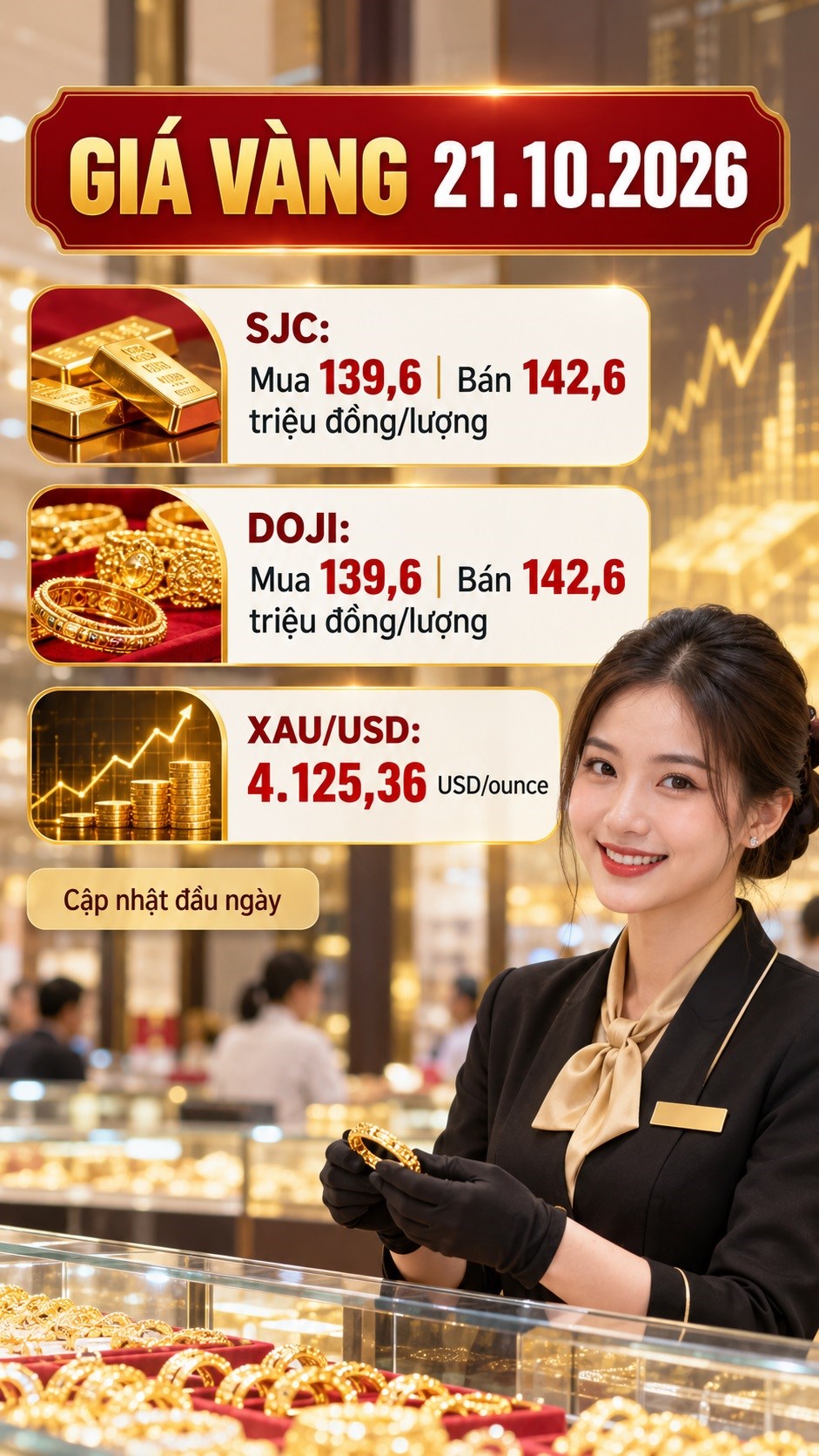 Giá vàng hôm nay 21.10.2026: SJC đi ngang, vàng thế giới lùi nhẹ - ảnh 3
