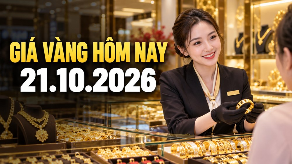 Giá vàng hôm nay 21.10.2026: SJC đi ngang, vàng thế giới lùi nhẹ - ảnh 1