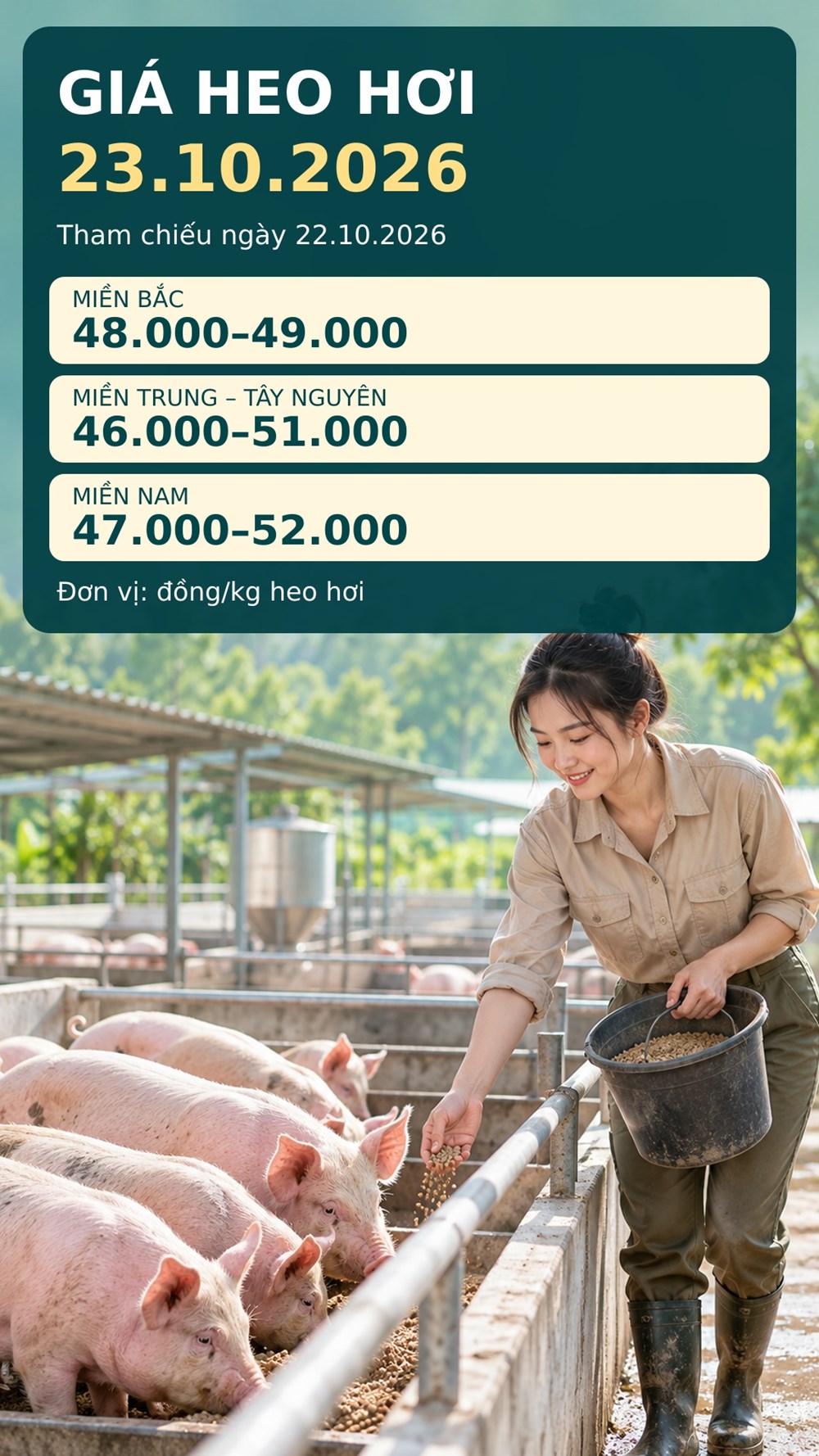 Giá heo hơi hôm nay 23.10.2026: Miền Bắc chịu sức ép - ảnh 3