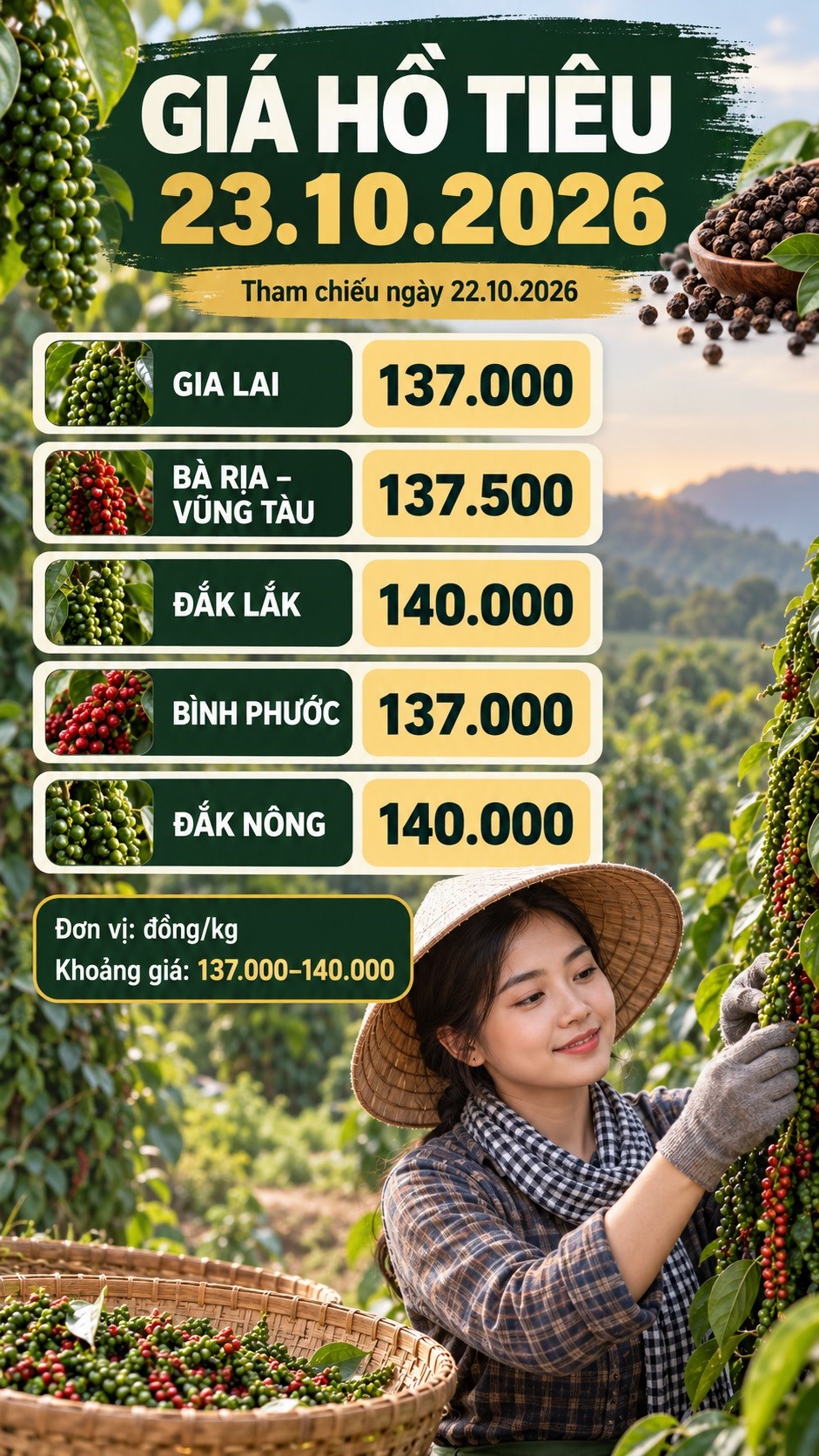 Giá hồ tiêu hôm nay 22.10 dao động 137.000–140.000 đồng/kg - ảnh 3
