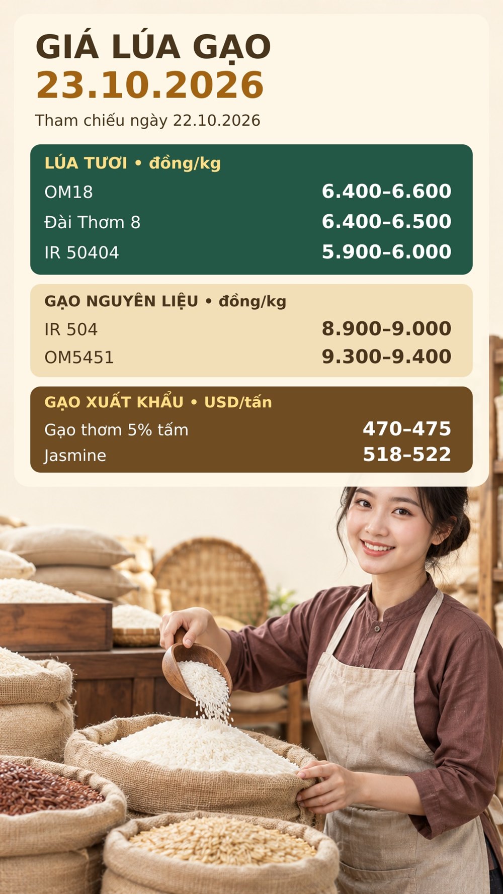 Giá lúa gạo hôm nay 23.10.2026: Gạo thơm xuất khẩu có lực đỡ - ảnh 3
