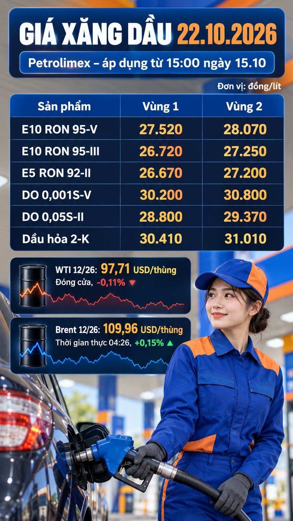 Giá xăng dầu hôm nay 22.10.2026: Chờ kỳ điều hành 15h chiều nay - ảnh 3