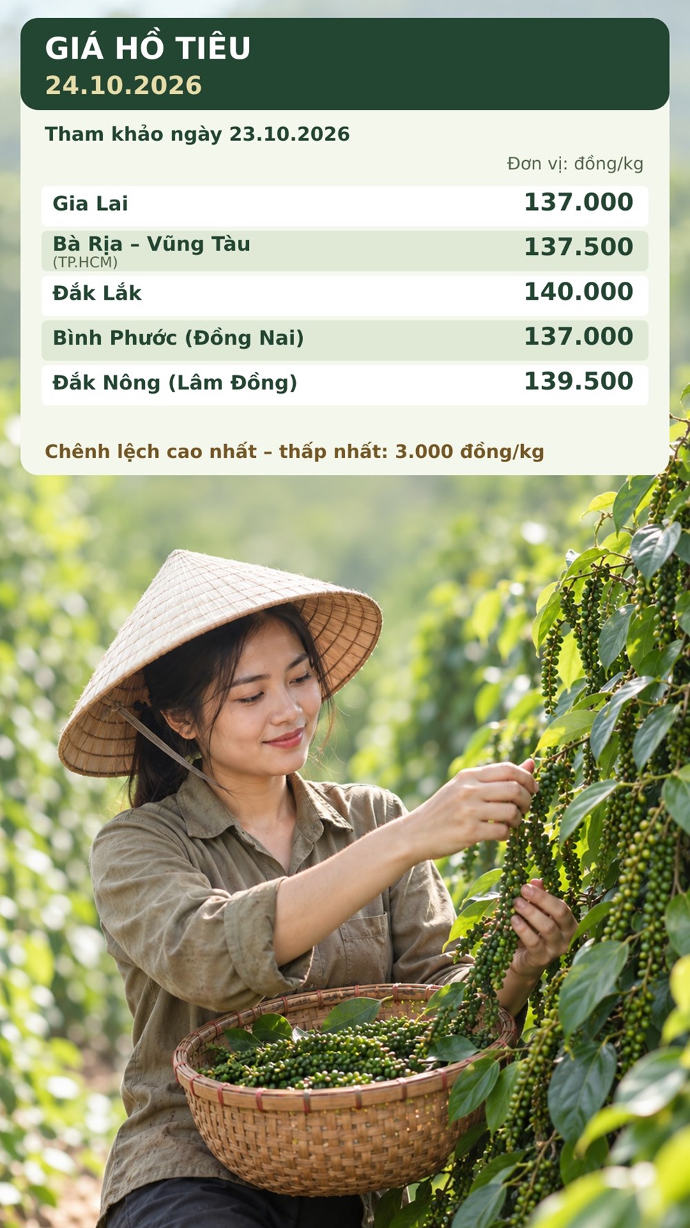 Giá hồ tiêu hôm nay 24.10.2026: Theo dõi lực mua sau nhịp tăng - ảnh 3