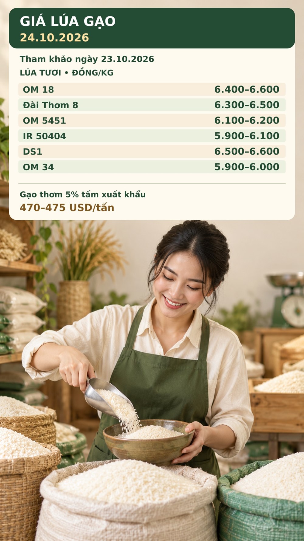 Giá lúa gạo hôm nay 24.10.2026: Sức mua còn dè dặt - ảnh 3