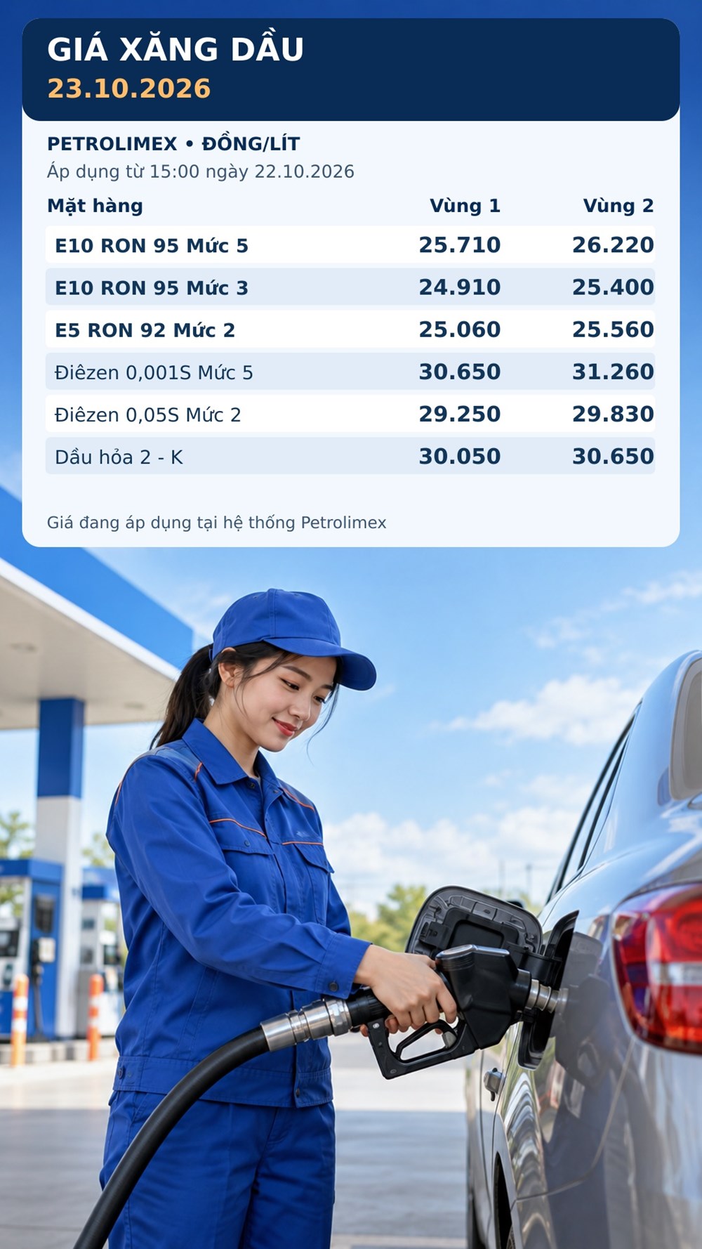Giá xăng dầu hôm nay 23.10.2026: Áp dụng bảng mới sau điều chỉnh - ảnh 3