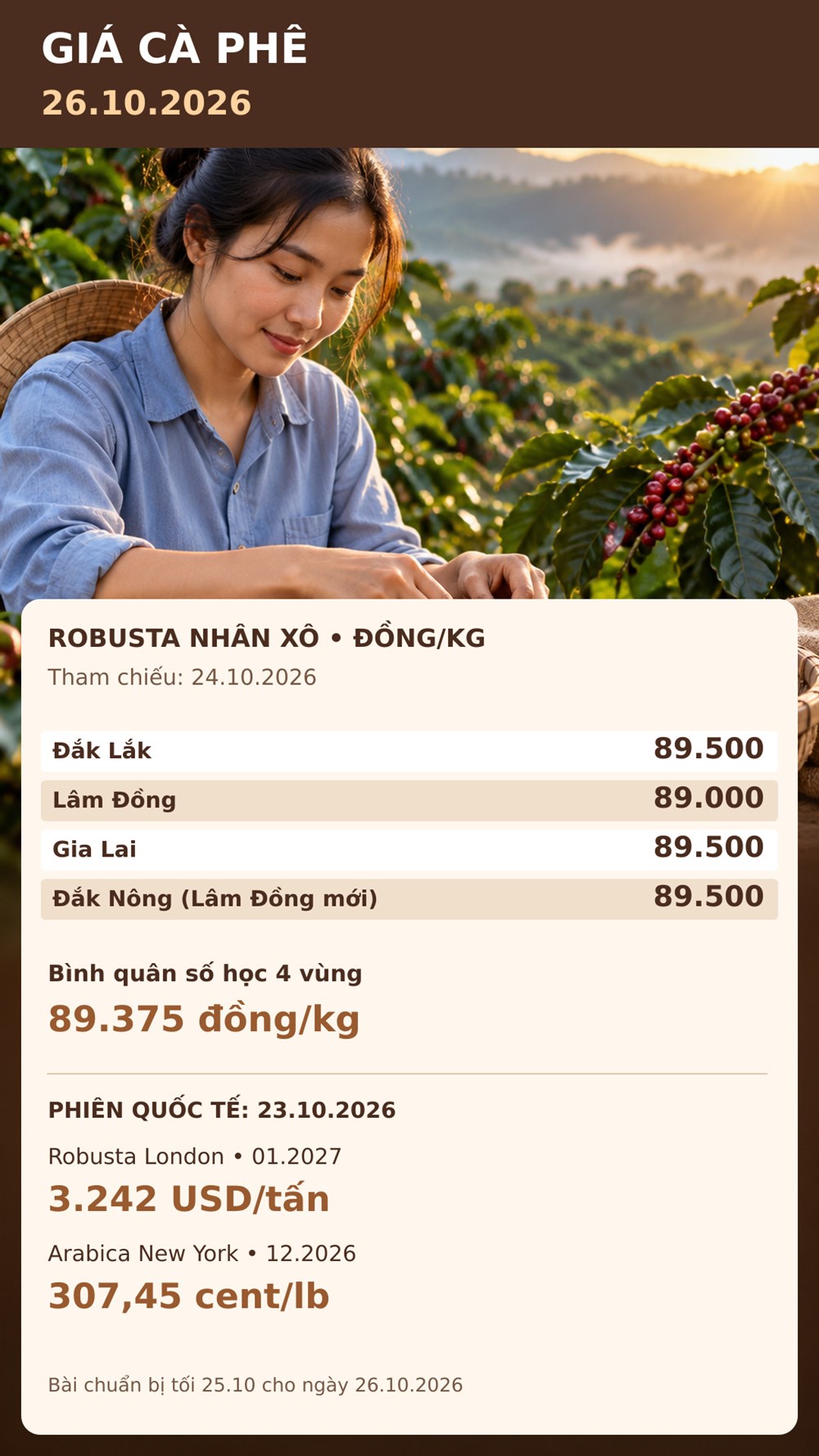 Giá cà phê hôm nay 26.10.2026: Chờ lực mua khi bước vào tuần mới - ảnh 3