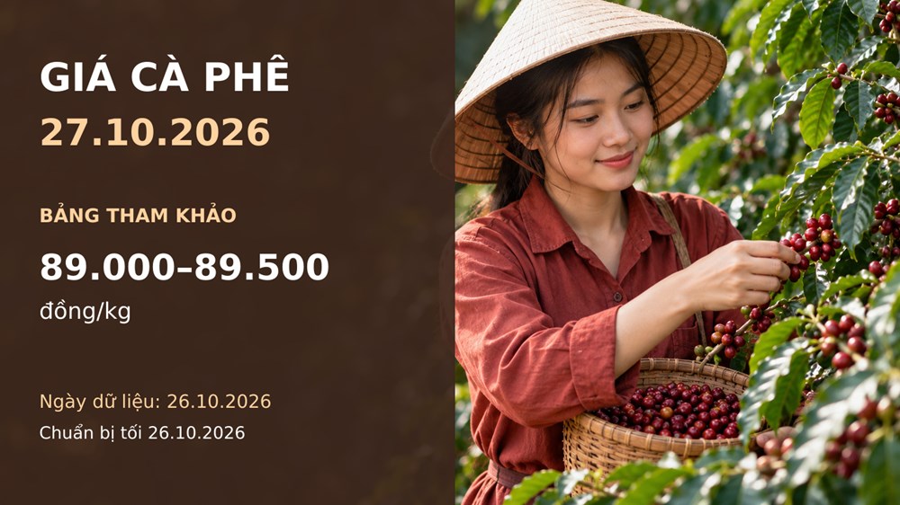 Giá cà phê hôm nay 27.10.2026: Robusta chịu sức ép nguồn cung - ảnh 1