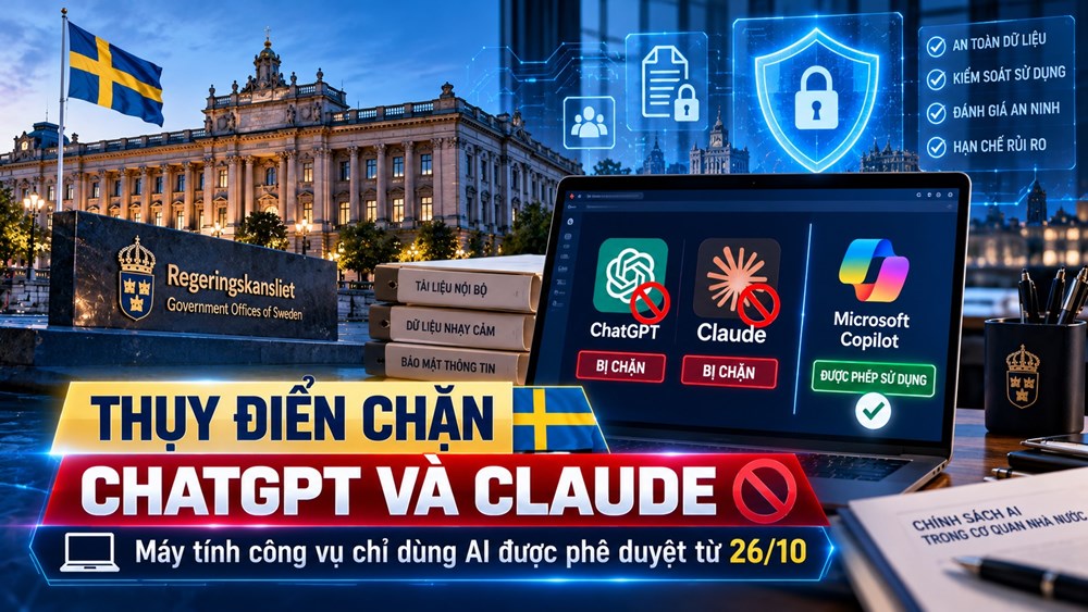 Thụy Điển chặn ChatGPT và Claude trên máy tính công vụ từ 26.10 - ảnh 1