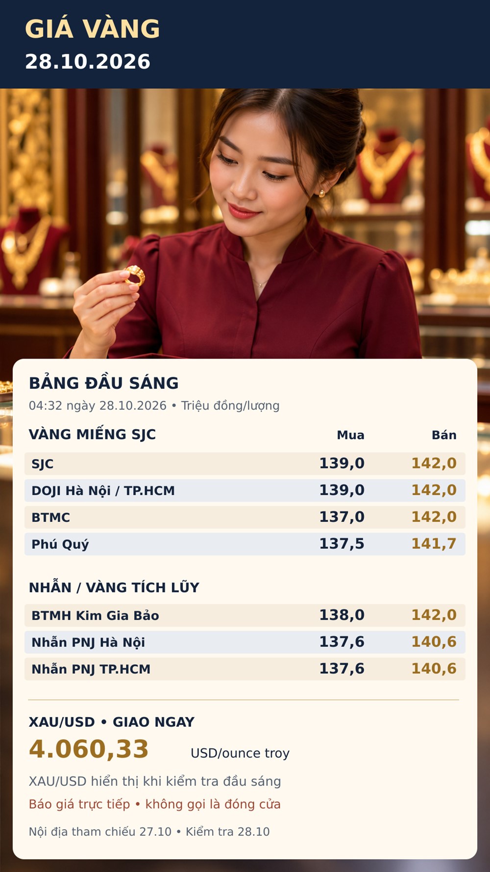 Giá vàng hôm nay 28.10.2026: Vàng thế giới tăng mạnh phiên sáng - ảnh 3