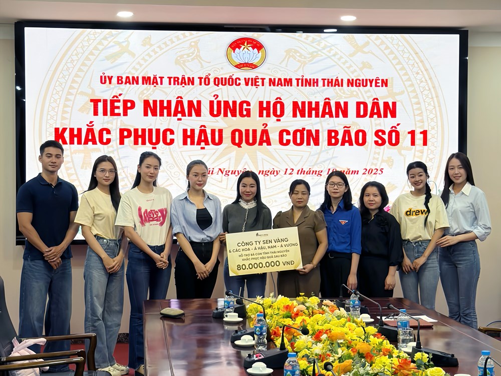 Dàn Hoa hậu, Á hậu đến Thái Nguyên dọn dẹp bùn đất, góp hơn 300 triệu đồng khắc phục bão lũ - ảnh 6